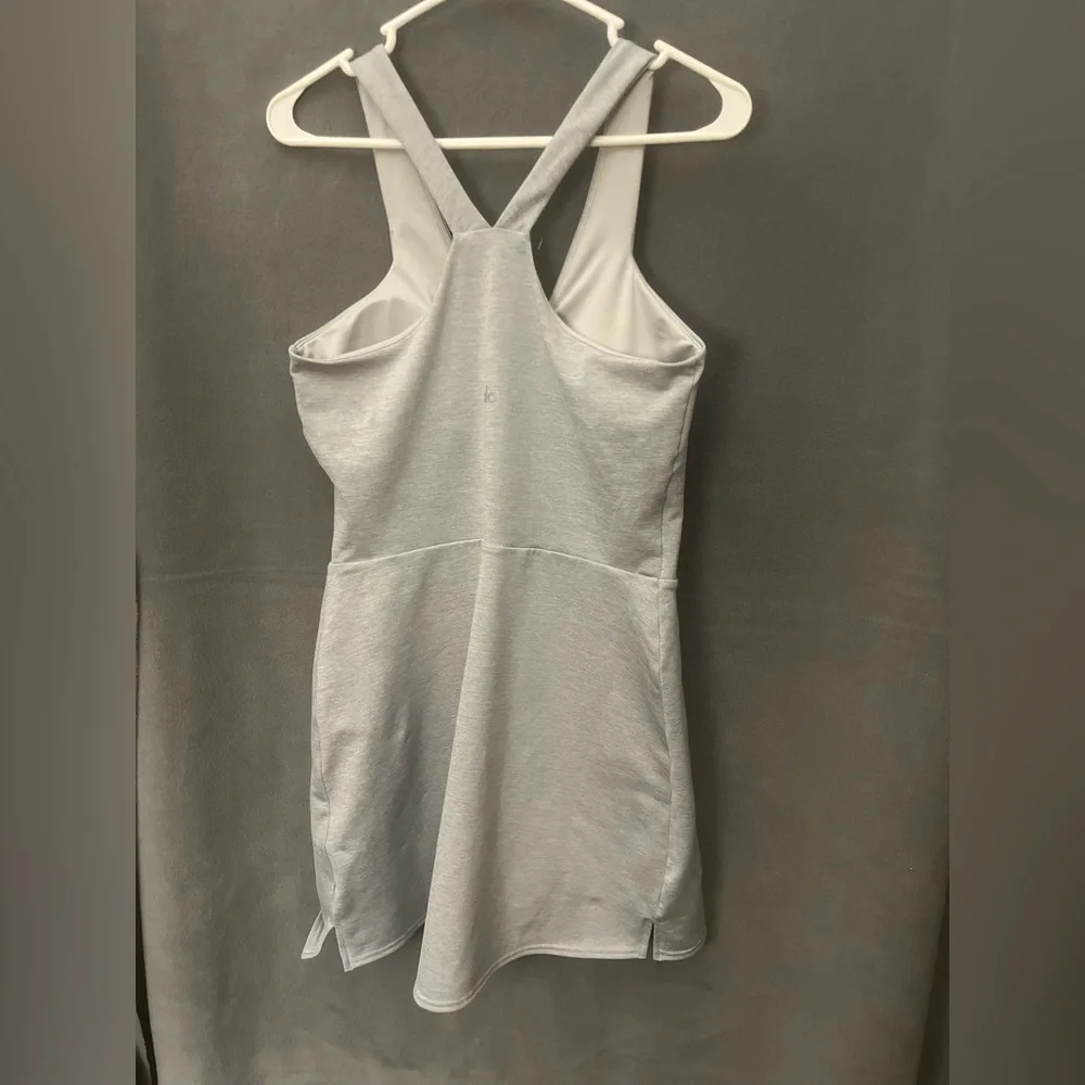 ALO Yoga Light Gray V-Neck Athletic Dress/Romper with shorts underneath. - Picture 4 of 10